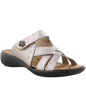 Women's Romika, Ibiza 99 Platino / Silver Slip on Sandal - Size 10 = EU41